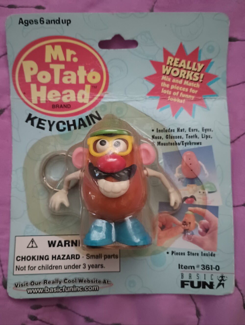 Mr Potato Head Keychain 1997 Vintage Miniature Collectible Hasbro Nostalgic
